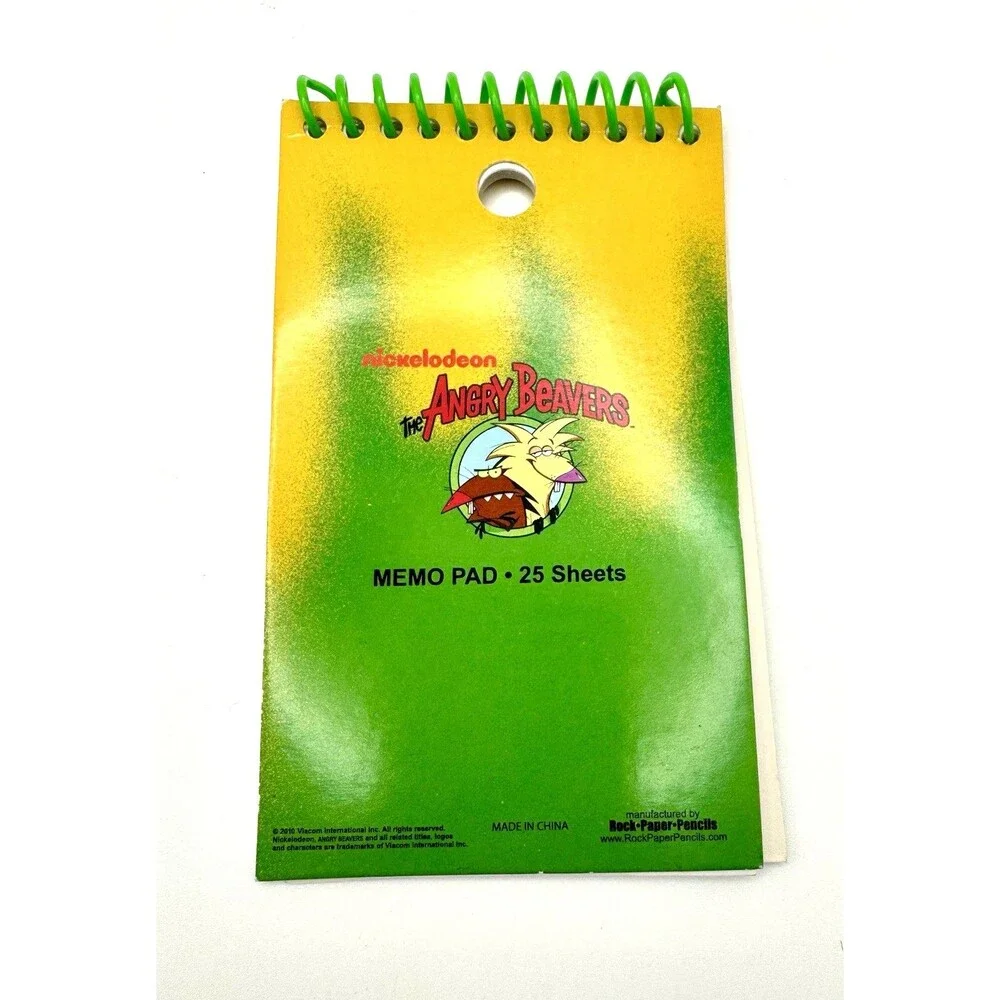 The Angry Beavers Note Book Memo Pad Notebook Notepad Nickelodeon Cartoon Art